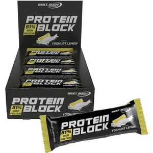 Best-Body-Nutrition Proteinriegel Block, 15 Riegel, Yoghurt Lemon, je 90 g, pro Riegel 46 g Protein