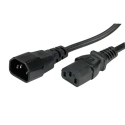 BACHMANN Kaltgeräte-Kabel C13-C14, H05VV-F 3G1,0mm2, schwarz, 2 m