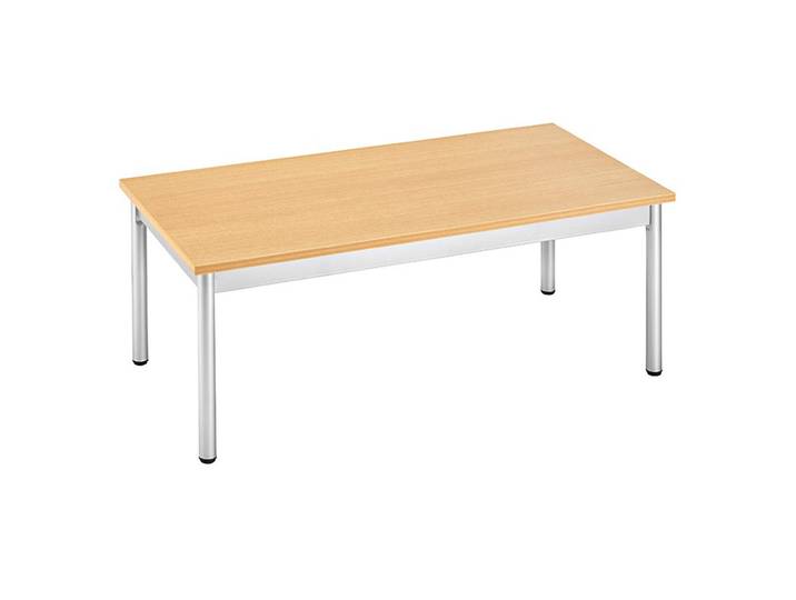 Table basse 100 x 50 cm - Hêtre pieds métal Aluminium