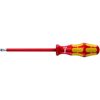 WERA Schraubendreher Schlitz, 10x1,6x200mm, Schutzisoliert 1000V, gerade, 1-Komponenten, VDE geprüft,