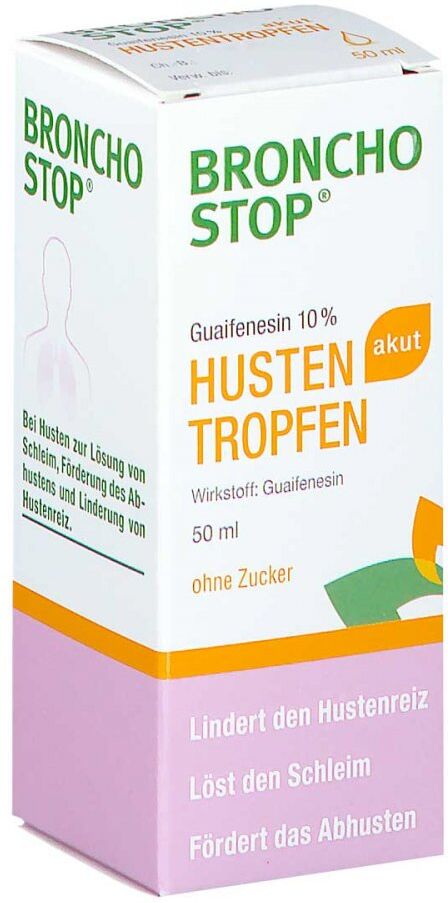 BRONCHOSTOP Guaifenesin 10% Hustentropfen 50ml