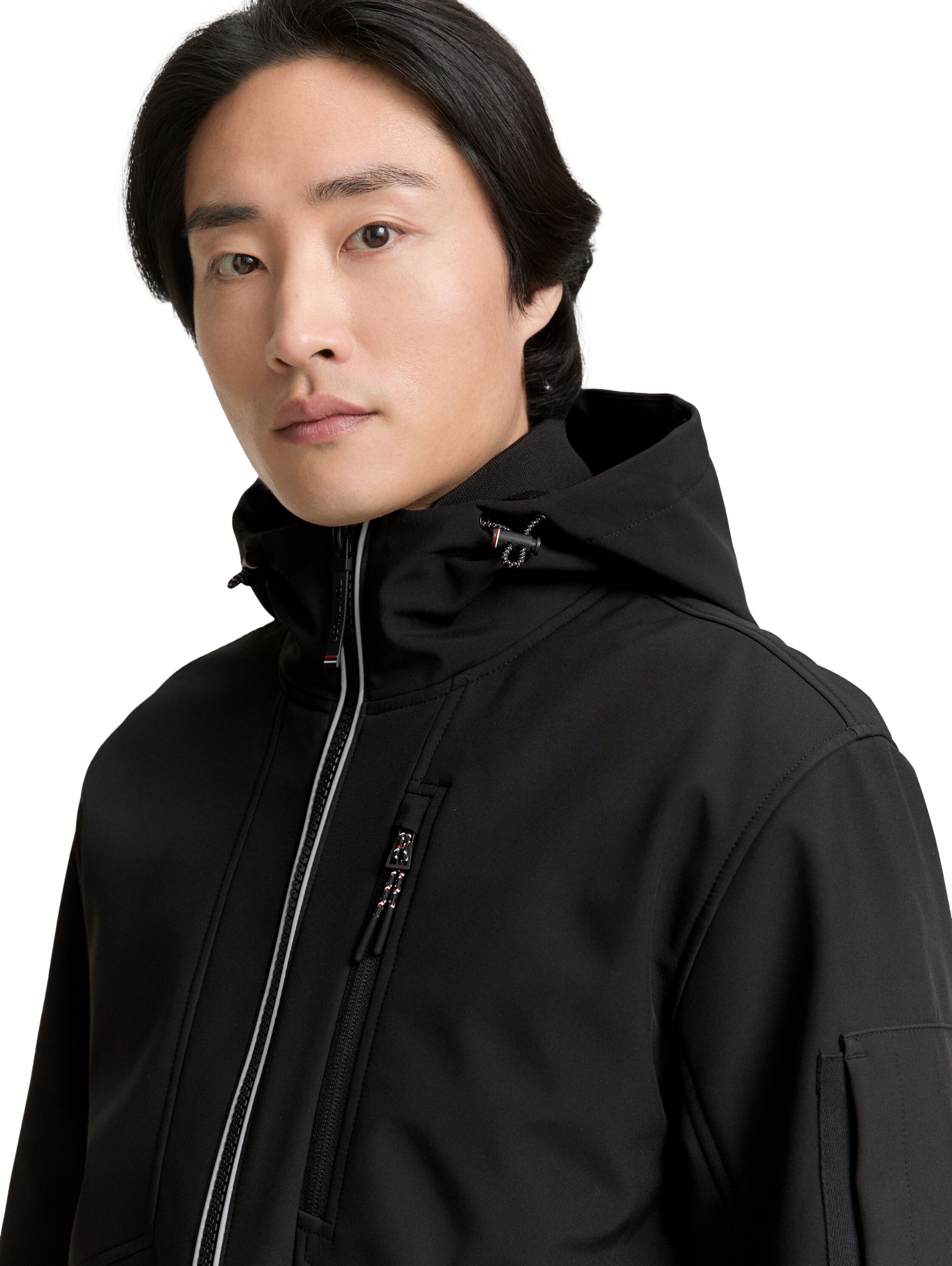 Softshelljacke TOM TAILOR, Herren, Gr. XXL, schwarz, Softshell, Obermaterial: 100% Polyester. Futter: 100% Polyester, unifarben, regular fit taillenbedeckt, elastischer Bund, Jacken Softshelljacke, mit Kapuze schwarz XXL