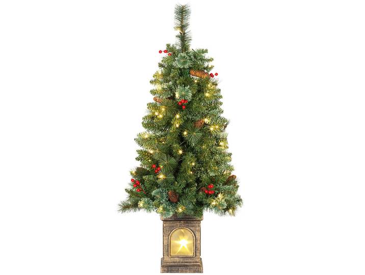 Homcom Künstlicher Weihnachtsbaum 120 cm Tannenbaum künstlich mit 100 LED 8 Modi, Grün, Kunststoff, 120 cm, Dekoration, Weihnachtsdekoration, Christbaum & Zubehör