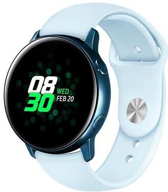 Everyday Crate Samsung Galaxy Watch Active 20mm Silicone Watch Band Soft Adjustable Replacement Watch Strap light Blue