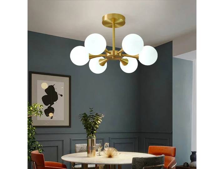 Lustres de plafond modernes en cuivre et verre LED 2026 pour l'éclairage intérieur de la maison, luminaires pour salon, salle à manger, chambre à coucher, décoration