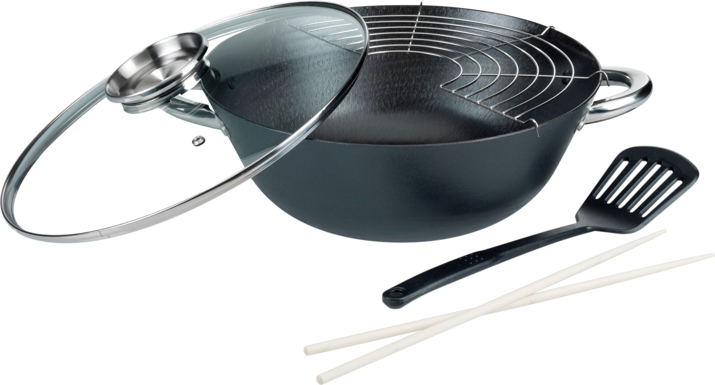 Kochtopf GSW, schwarz, Ø:32cm, Töpfe, Kochtopf, incl. Glasdeckel, Induktion