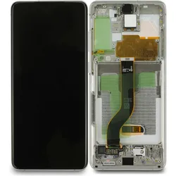 LCD Display mit Rahmen für Samsung Galaxy S20+ G985F, Galaxy S20+ 5G G986F, Cloud White