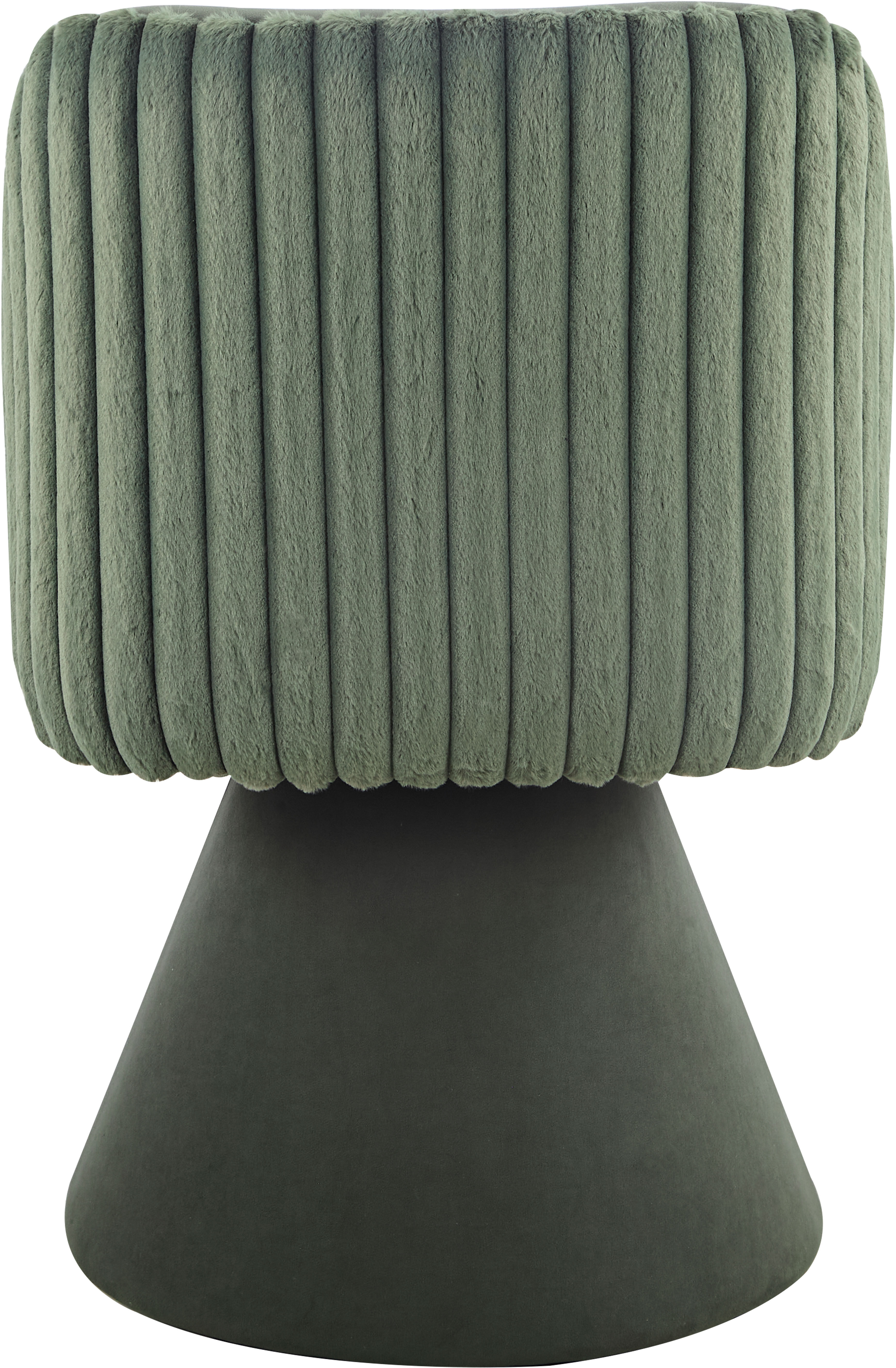 Esszimmerstuhl HELA "BARI I Drehstuhl", grün (grün, grün, grün), B:54cm H:84cm T:61cm, Polyester, Stoff, Stühle, Esszimmerstuhl, 360 drehbar, Polsterfuss, Materialkombi, Aussen Felloptik Innen Velvet grün, grün, grün B/H/T: 54cm x 84cm x 61cm, 1 Stk., Sam