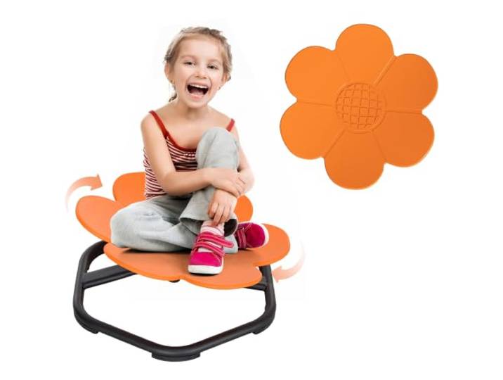 AIYAPLAY Karussell Kinder Drehstuhl 360° für Mädchen und Jungen Orange