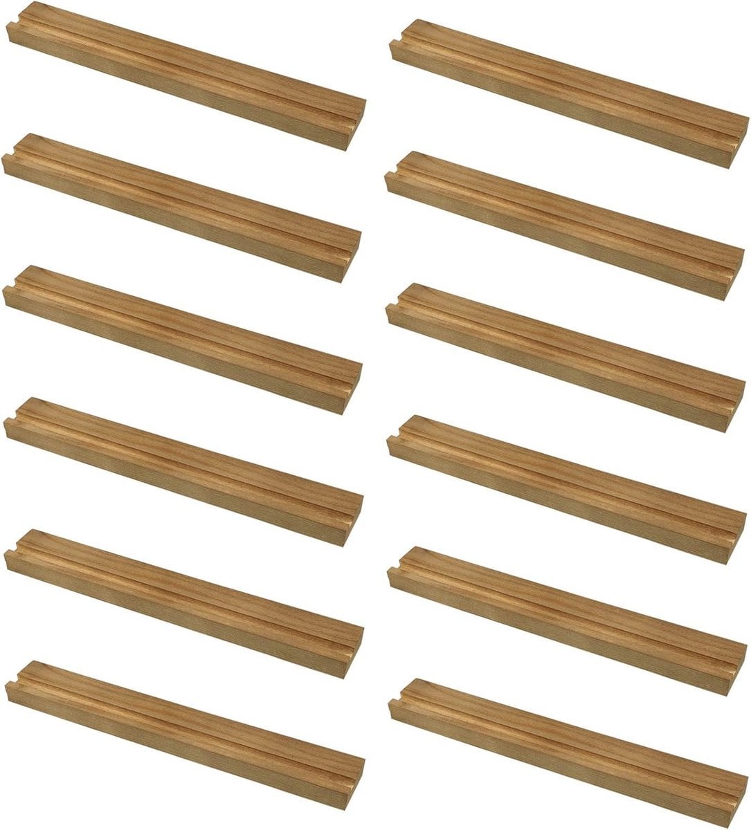 Set van 12 Vinyl Record Plank Wandplanken van Massief Hout in Houtkleur voor Muziekweergave