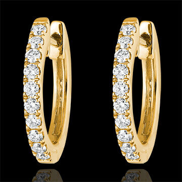 Edenly Creolen halb ausgefasstes PavÃ© Frische - Eva - 18 Karat Gelbgold und Di