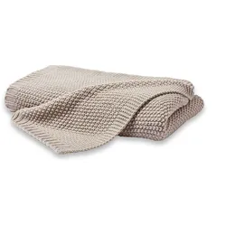 Decke STRICK (BL 170x130 cm) - beige - BL 170x130 cm