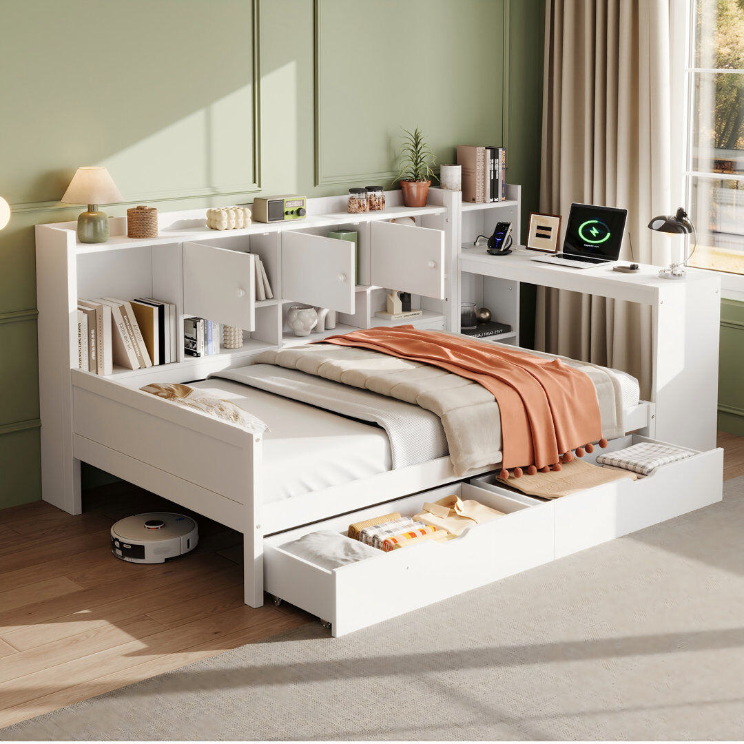 17 Stories Daybed White 100cm H X 116cm W X 236cm L