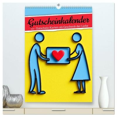 Gutscheinkalender - Gutschein Karten als Geschenk der Liebe (hochwertiger Premium Wandkalender 2027 DIN A2 hoch), Kunstdruck in Hochglanz