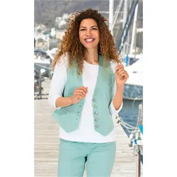 Baumwoll-Mix-Weste in mint in Größe 42 von DW-Shop, Mint, 42