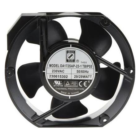 RS PRO AC FAN 172X150X51MM 230VAC WITH IP55 (172 mm) (OA172SAP-22-1TBIP55)