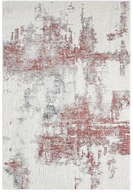 MDA Rugs Lavell Collection Abstract White/Pink Area Rug
