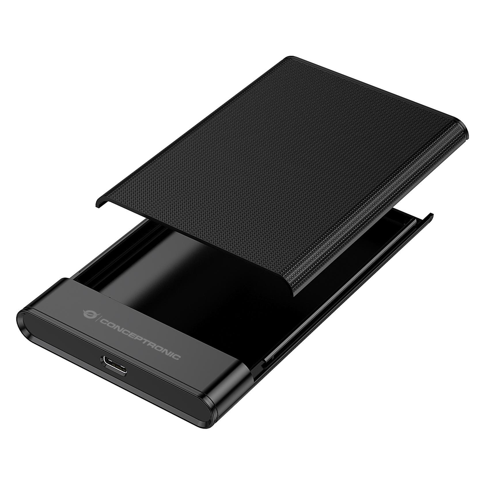 Conceptronic HDD Gehäuse 2.5" SATA I-III HDD/SSD USB-A &-C (2.5") (DANTE06B)