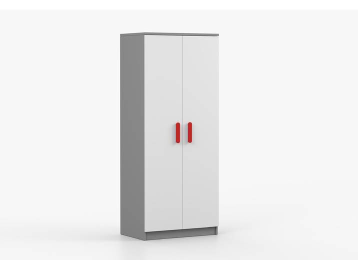 Drehtürenschrank JONAS II 06 80 cm Grau Weiß Rot