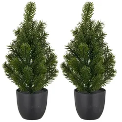 CREATIV green künstliche Pflanze Tannenbäumchen, 35cm, grün, 2er Set