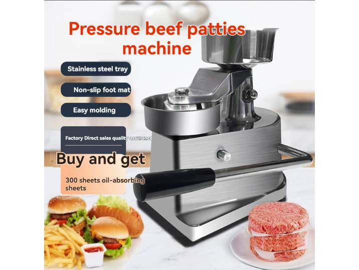 Machine manuelle de fabrication et de pressage de galettes de boeuf, Machine de pressage de galettes de hamburger, Machine de pressage de galettes commerciale et domestique et et Pr