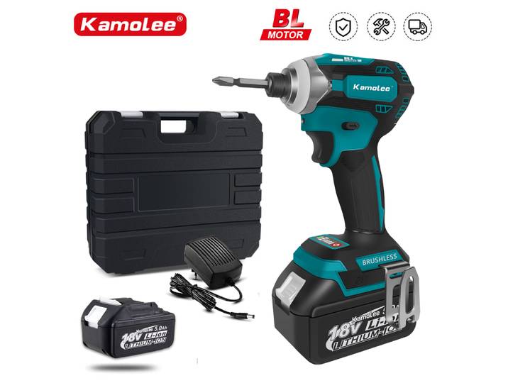 Kamolee 588Nm clé à percussion électrique sans fil tournevis à 5 vitesses outil électrique 1/4 avec 3 lumière LED pour batterie Makita