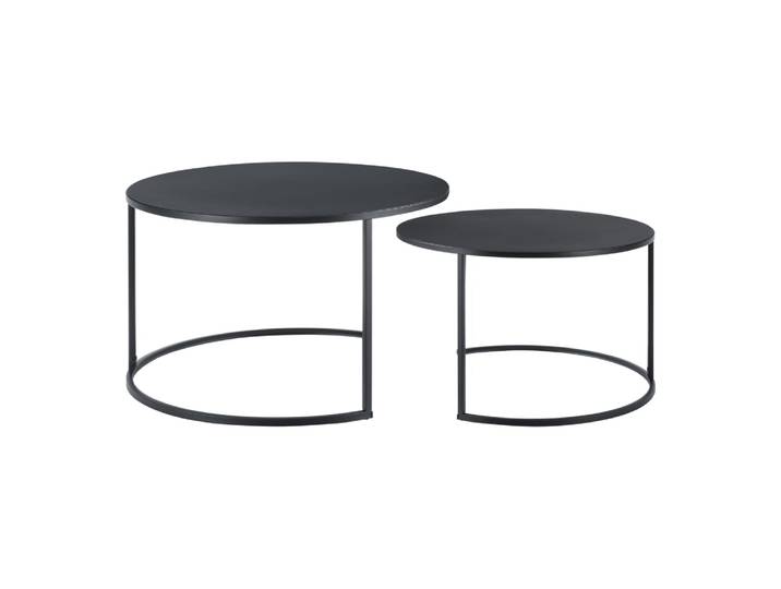 Lot de 2 tables 74 x 74 x 46 cm argentée