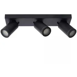 Lucide 09930/15/30 Spotleuchte 3x5w | LED GU10 | 3x320lm | 2200K / 3000K | IP44 - inkl. Lampe, schwarz, einstellbar, dimmbar, CCT