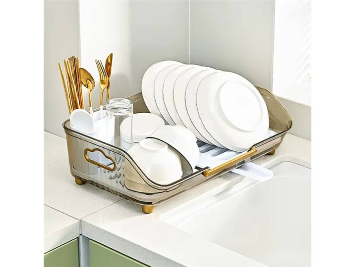 Égouttoir à vaisselle multifonctionnel, support de rangement pour vaisselle de cuisine domestique, égouttoir PP peu encombrant pour la décoration de la cuisine