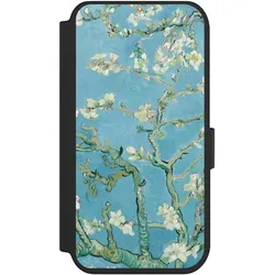 Nivocase Klapphülle für Apple iPhone 14 Pro Handyhülle aus Kunst Leder NIVOflip schwarz Kunst Malerei (Apple iPhone 14 Pro), Smartphone Hülle, Schwarz