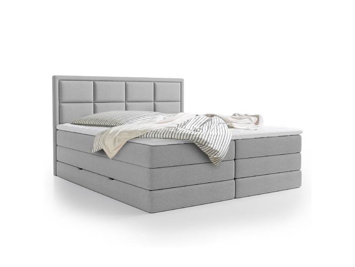 Boxspringbett Maynes 200 x 200cm Webstoff Pria Grau