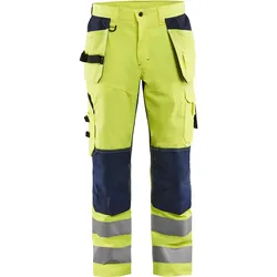 Warnschutz Handwerkerhose mit Ventilation "1565" - C48 - gelb/marine