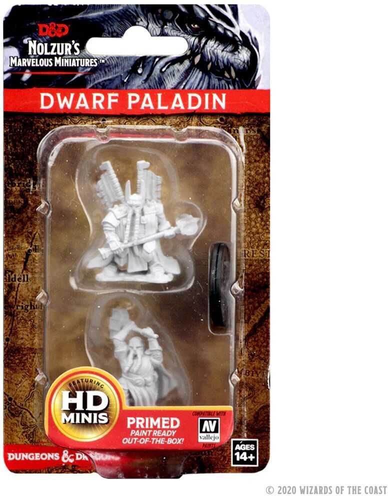 Wiz Kids LLC D;D Nolzur’s Marvelous Miniatures: Dwarf Male Paladin, Unpainted and Primed for Painting, Dungeons & Dragons Tabletop Play