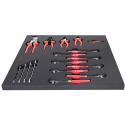 Unior, Zubehör Werkzeugaufbewahrung, SET2-2600B-US Werkzeugset, 17-tlg., SOS-Modul breit, 562x570mm, red