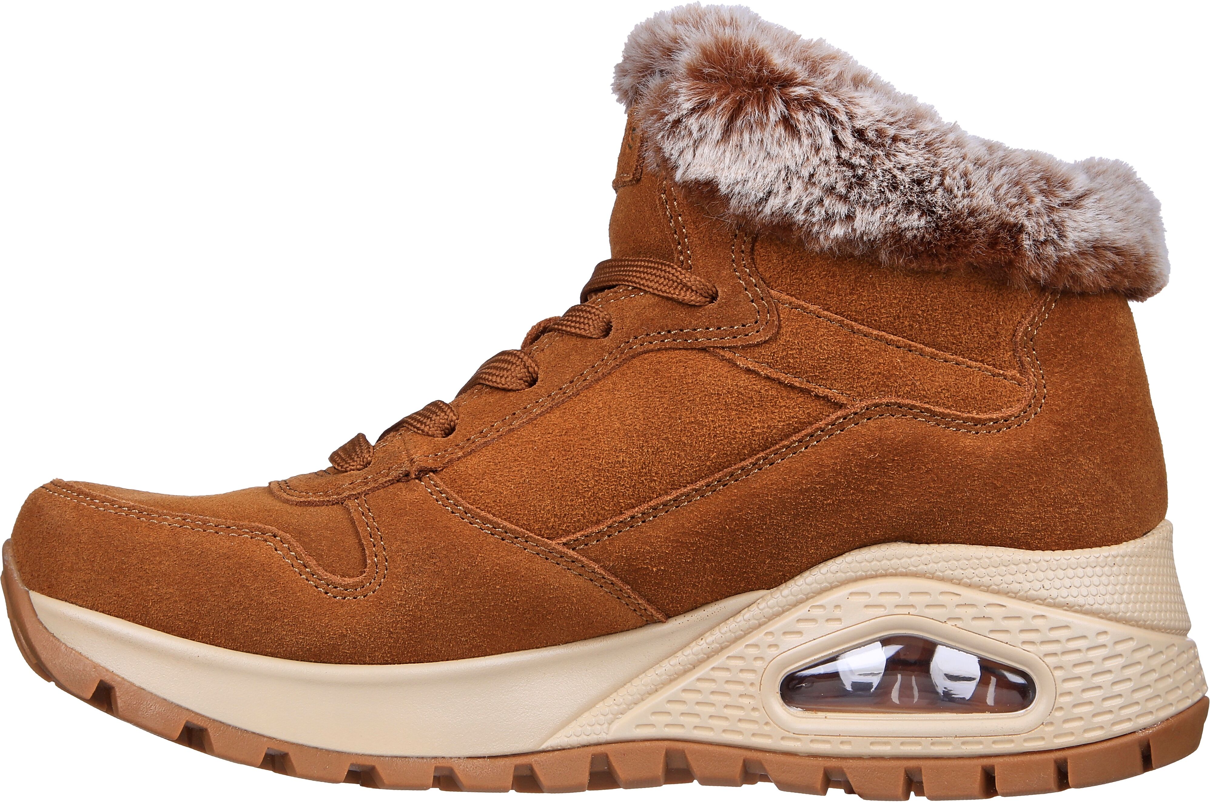 Winterboots SKECHERS "UNO RUGGED-WINTRINESS", Damen, Gr. 37, braun, Textil, Veloursleder, Schuhe Winterboots, Snowboots mit Water Repellent-Ausstattung braun 37