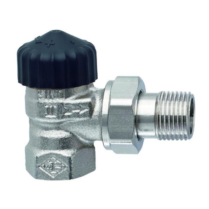 Heimeier Thermostat-Ventilunterteil 220104000 Eck 1", Rotguss vernickelt, Standard