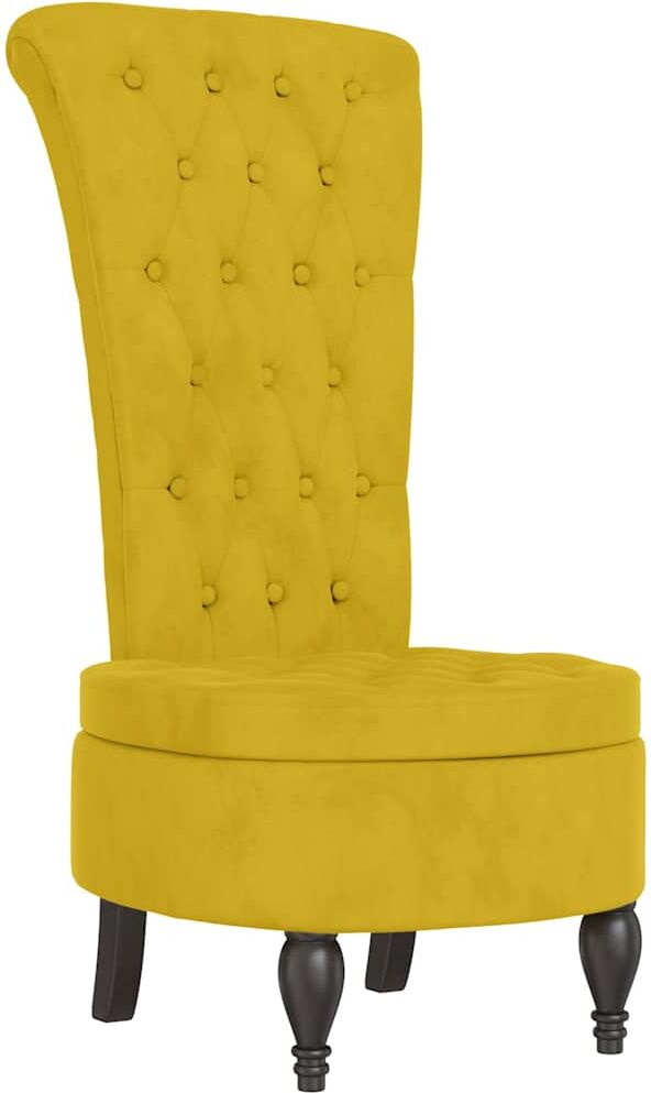 vidaXL Chaise à dossier haut jaune velours conception de bouton