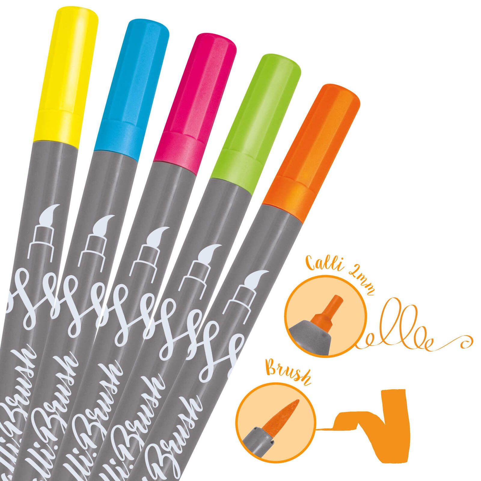 ONLINE® Brush-Pens Mehrfarbig 2.0 mm 19078