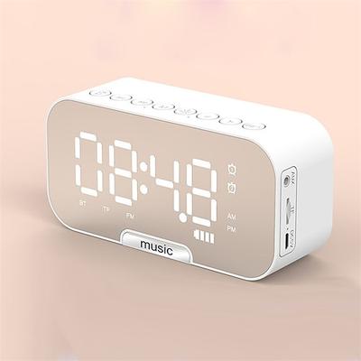 Kreative Digitale Elektronik-Uhr LED Spiegel Doppeluhr Drahtloser Lautsprecher Musik Wecker Valentinstagsgeschenk