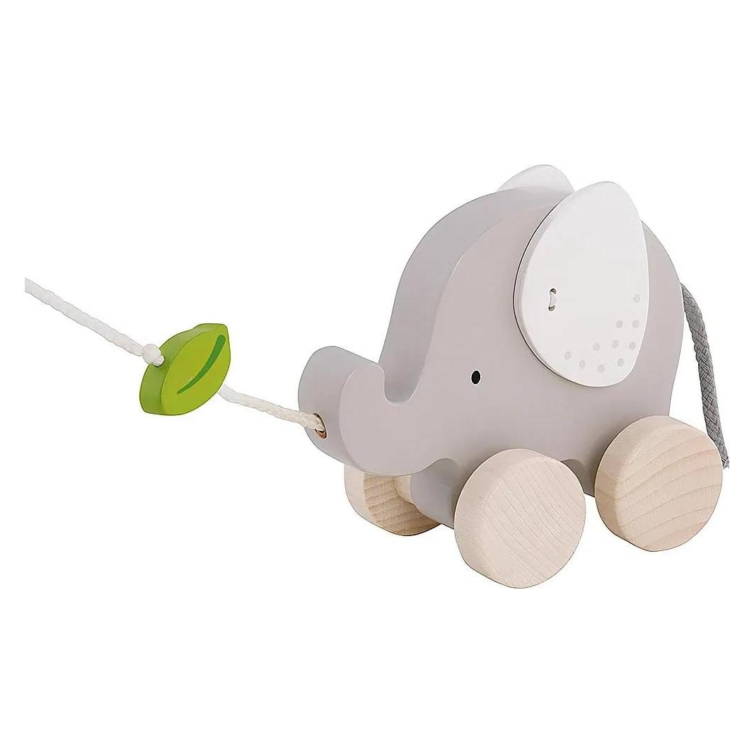 Goki Ziehtier Elefant mit Blatt (54866)