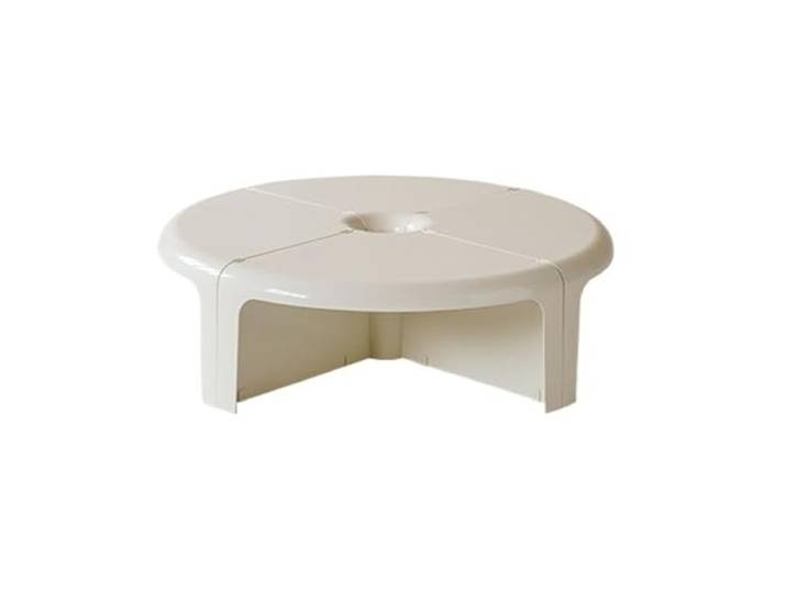 NIUHUAHUI Teetisch, Modulares Couchtisch-Set aus Kunststoff, ineinandergreifende runde Tische zur Selbstmontage(White)