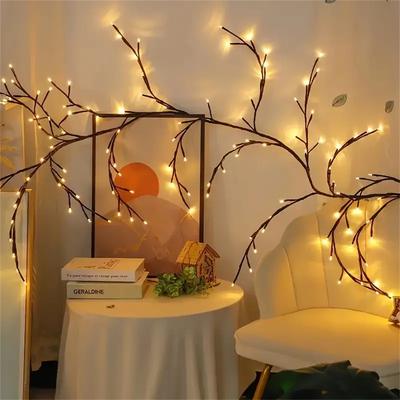 Combo Retail Shop Bendable Willow Branch Lights, Birch Tree Lamp, Vine Tree Atmosphere Light For Christmas, Thanksgiving 72 Led