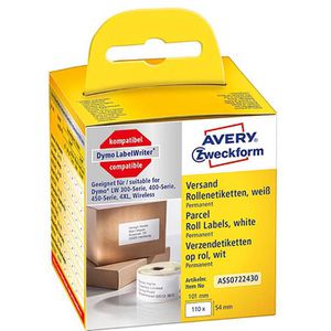 Zweckform Dymo-Etiketten für Dymo 99014, weiß, 54 x 101mm, 110 Versand-Etiketten, 1 Rolle