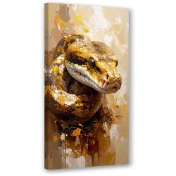 LEINWANDBILD Schlangenkopf Reptilien Tiere 60x120cm