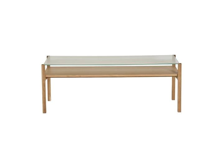 1898 Table basse Lid Chêne pigmenté blanc-verre, 125x50 cm