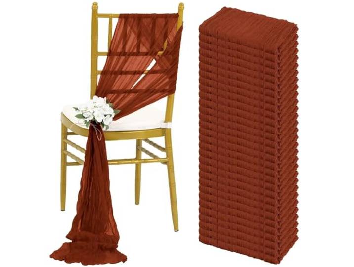 Stuhlschleifen für Hochzeiten 30PCS 30x275cm Hochzeit Grün Stuhl Schärpen Dekoration Gaze Bogen Abdeckung for Empfang Party(30pcs red)