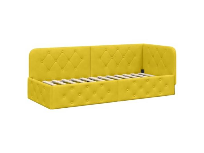 PUGYNBK Eck-Bettgestell, Gelb, 80 x 200 cm, Samt Wendbare Armlehne, multifunktionales Schlafsofa, platzsparend, moderner Stil
