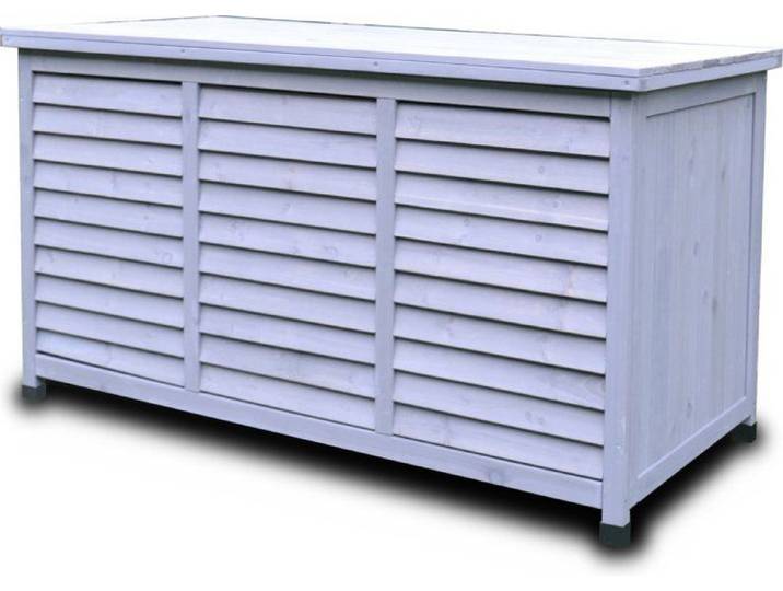 Rijoka Boîte de jardin en bois - Boîte de rangement - 350 l - 1300 x 640 x 600 mm - Bleu gris
