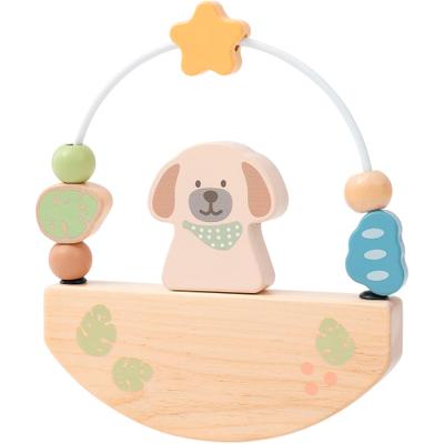 Motorikschleife STERNTALER "Hund Lucky Motorikwippe", beige (bunt), Motorikspielzeug, BabyH:25cm L:19cm, Holz, H:25cm L:19cm