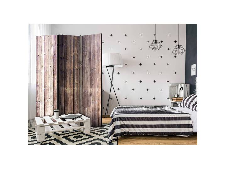 Paravent Wooden Charm Polaire Marron 135 x 172 x 3cm